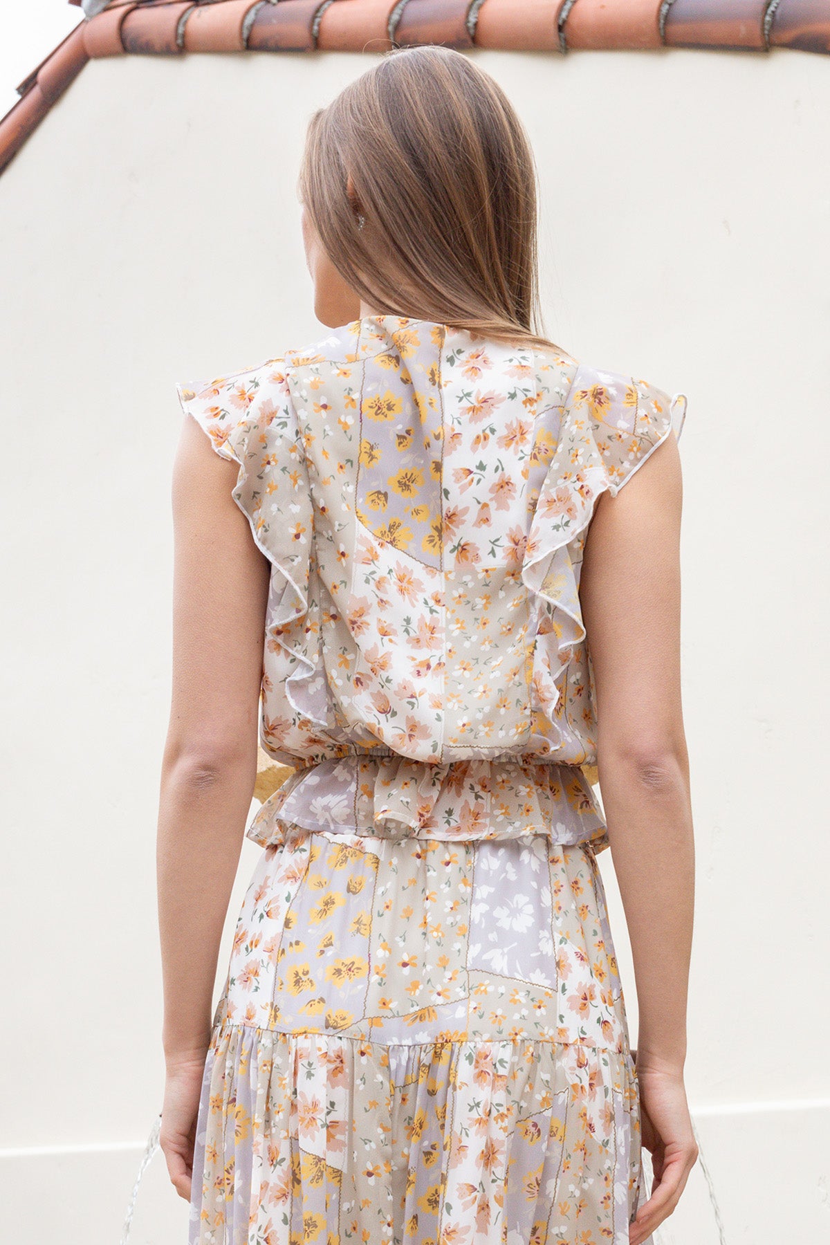 Multi Floral Printed Cropped Top