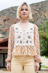 Floral Crochet Printed Top