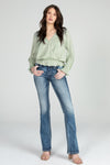 Long sleeve Chiffon Crochet Top