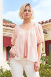 Puff Sleeve Scoop Neck Top