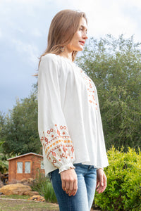 Embroidered Peasant Blouse