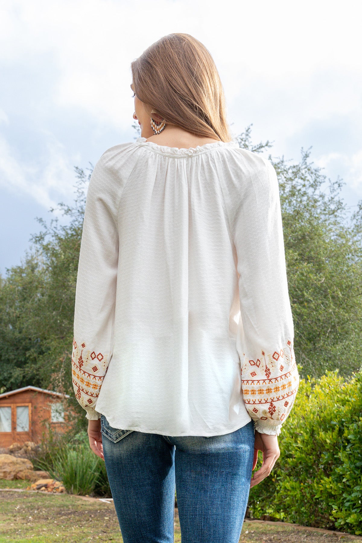 Embroidered Peasant Blouse